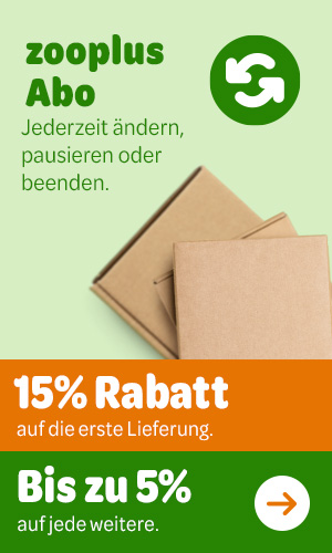 Das zooplus Abo. 15% auf die erste Lieferung, bis zu 5% auf jede weitere