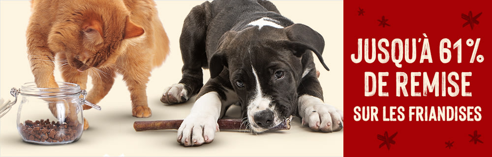 Friandises pour chien et chat à prix réduit