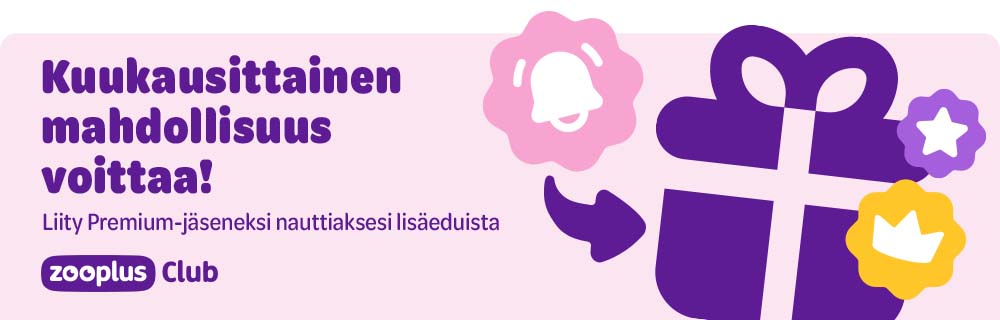 zooplus Club, kuukausittainen mahdollisuus, liity premium-jäseneksi nauttiaksesi lisäeduista.