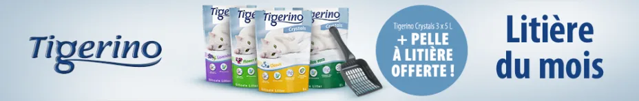 Litière Tigerino Crystals 3 x 5 L pour chat + 1 Pelle à litière offerte !