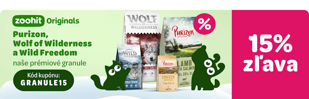 zoohit Originals Purizon, Wolf of Wilderness a Wild Freedom naše prémiové granule s 15% zľavou. Kód kupónu: GRANULE15