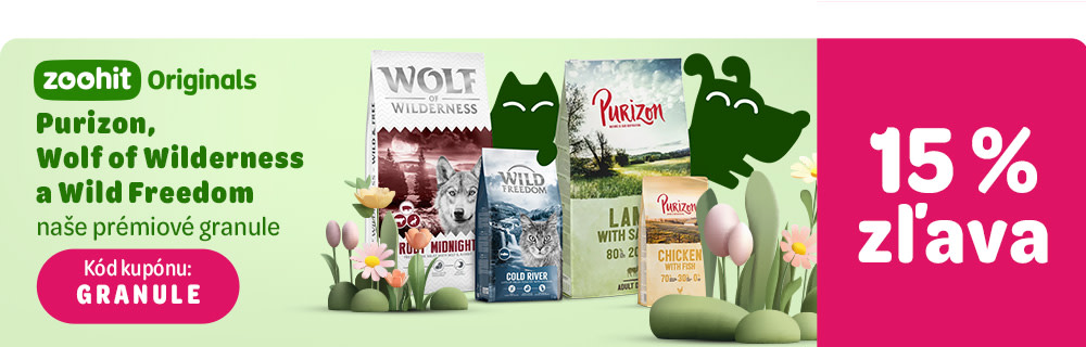 zoohit Originals Purizon, Wolf of Wilderness a Wild Freedom naše prémiové granule s 15% zľavou. Kód kupónu: GRANULE