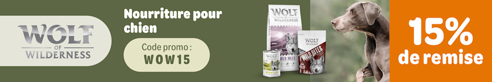 15% de remise sur Wolf of Wilderness avec le code WOW15