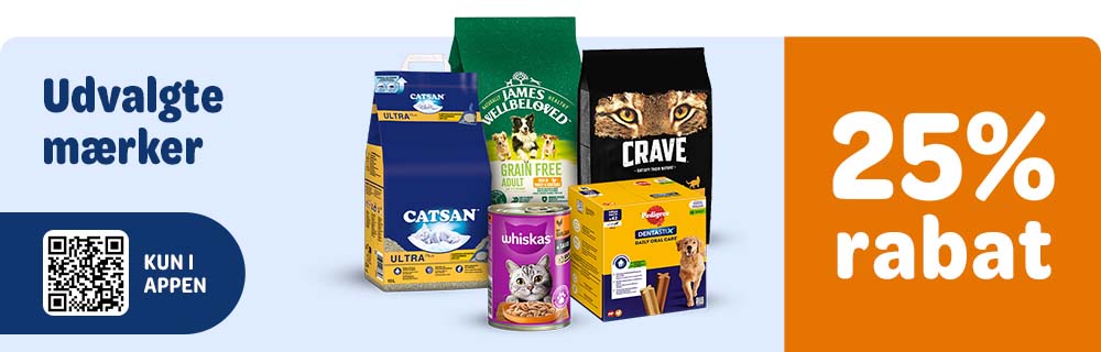 25% rabat på udvalgte mærker i zooplus-appen
