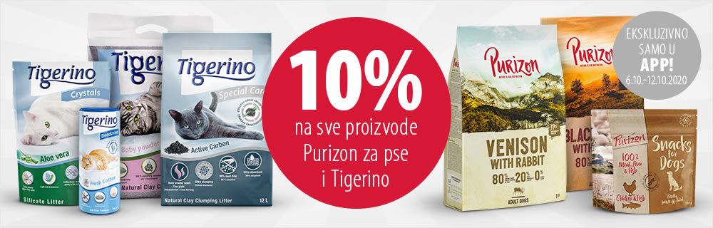 Tigerino i Purizon -10% app