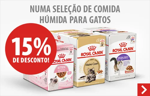 15 % de desconto numa seleção de comida húmida para gatos Royal Canin