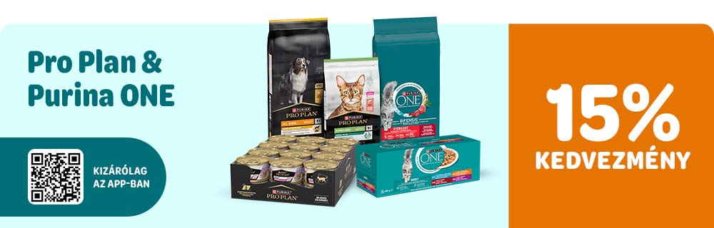 Pro Plan & Purina One termékekre 15% kedvezmény