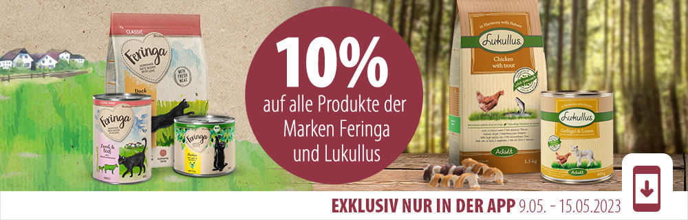 10% Rabatt auf Lukullus & Feringa in der zooplus-App