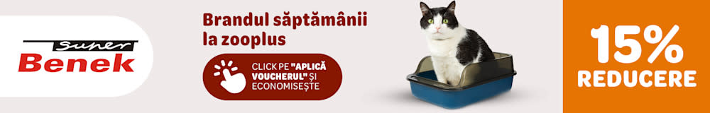 Benek: Brandul săptămânii la zooplus. 15% reducere. Click pe Aplică voucherul și economisește.