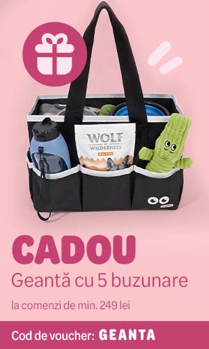 Cadou: geantă cu cinci buzunare, la comenzi de min. 249 lei. Cod de voucher: GEANTA