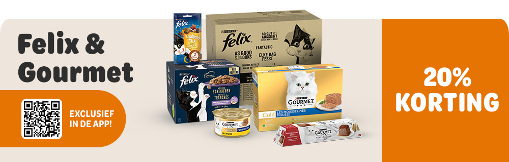 20% korting op Gourmet & Felix via de app!