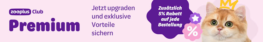  zooplus Club Premium: Jetzt upgraden und exklusive Vorteile sichern. Zusätzliche 5% Rabatt auf jede Bestellung