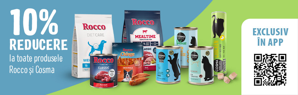  10% reducere la toate produsele Rocco și Cosma Exclusiv în Aplicație!