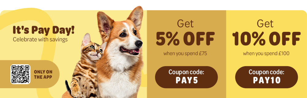 It's Pay Day! Celebrate with savings - Get 10% OFF when you spend £100 with coupon code "PAY10" and 5% off when you spend £75 with coupon code "PAY5" only on the app