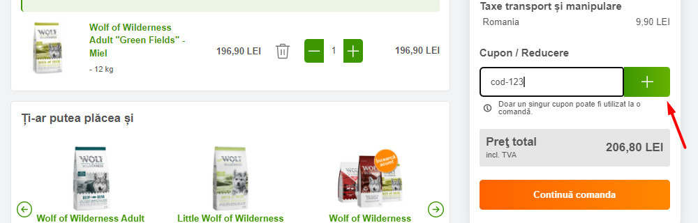 Adaugare cupon