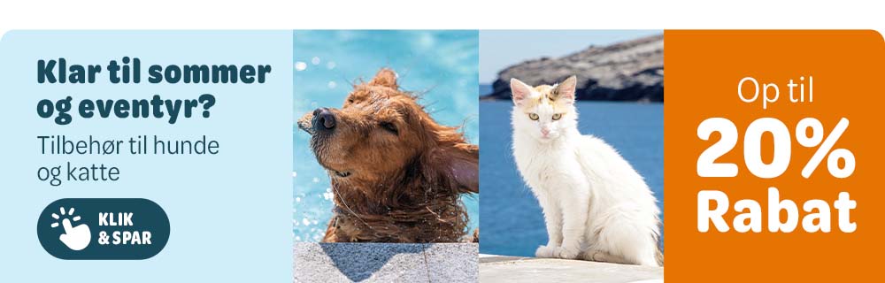 Op til 20% på tilbehør til hunde og katte