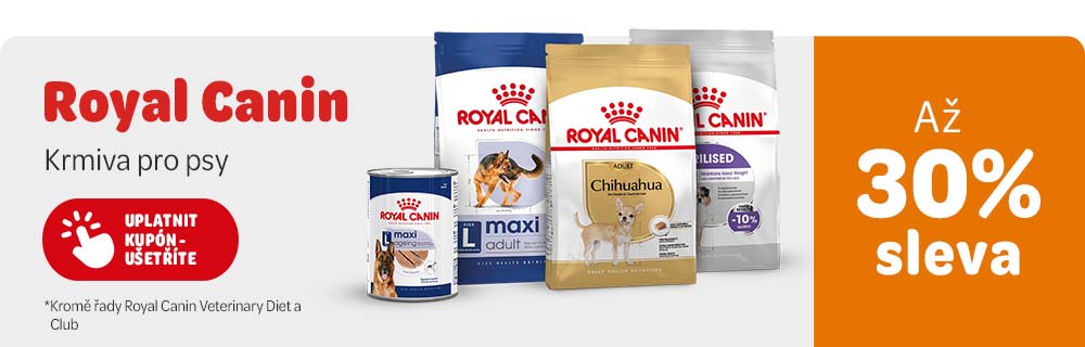 Royal Canin - krmivo pro psy - až 30% sleva. Kromě řady RC Veterinary Diet a Club. Upltatnit kupón - ušetříte.