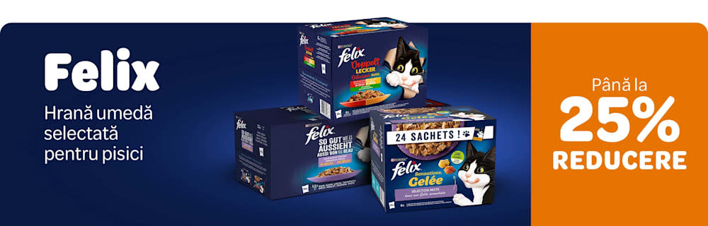 Felix, hrană umedă selectată pentru pisici. Până la 25% reducere. 