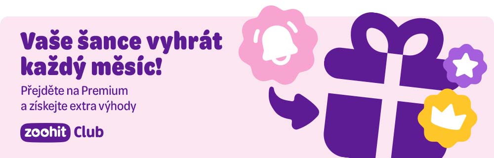 zoohit Club. Vaše šance vyhrát každý měsíc! Přejděte na Premium a získejte extra výhody.