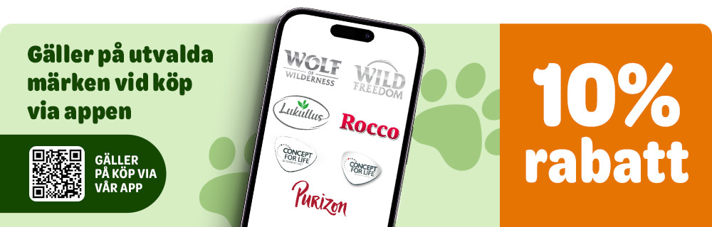 10% på hela vårt sortiment via appen