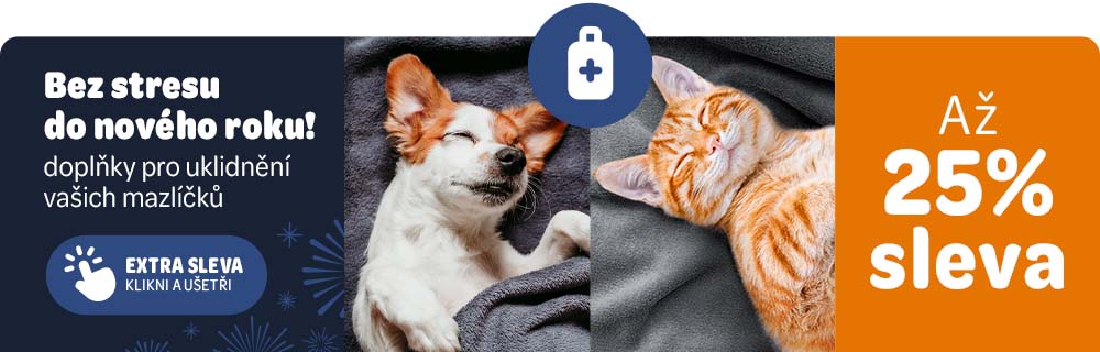 Bez stresu do nového roku! doplňky pro uklidnění vašich mazlíčku se slevou až 25% EXTRA SLEVA klikni a ušetri