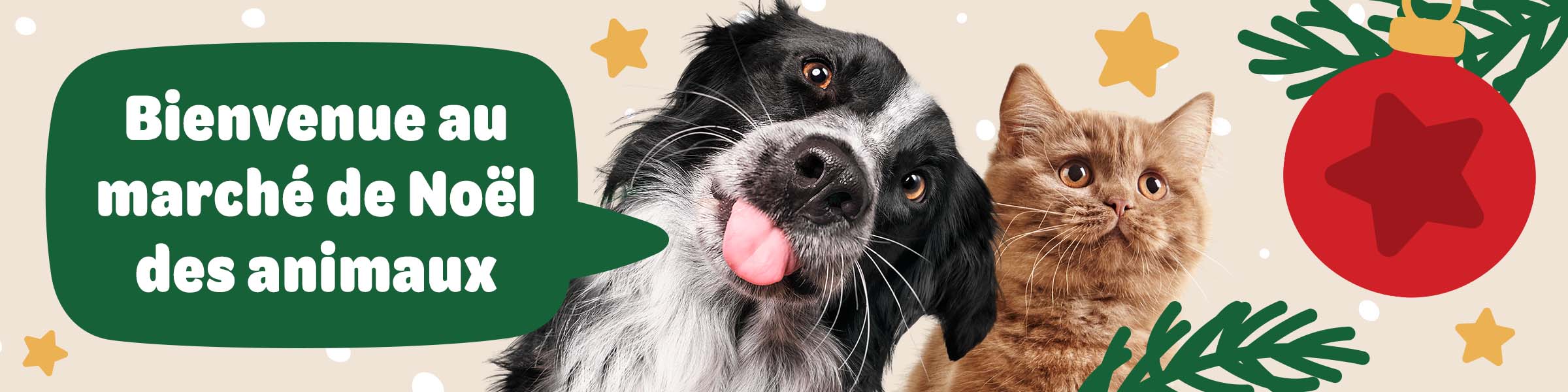 Bienvenue au marché de Noël pour animaux de compagnie