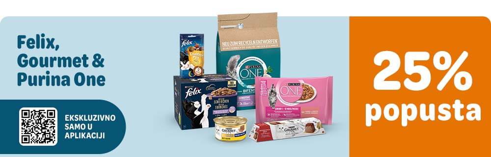 25% popusta na Gourmet, Felix, Purina 0ne, samo u zooplus aplikaciji!