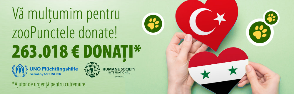 Dublăm zooPunctele donate pentru Turcia și Siria