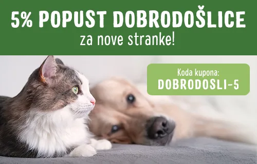 5% popust dobrodošlice na celotno ponudbo izdelkov za nove stranke!