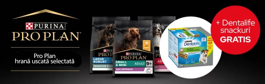 7/10/12/14 kg Purina Pro Plan hrană uscată + Dentalife Snackuri gratis!