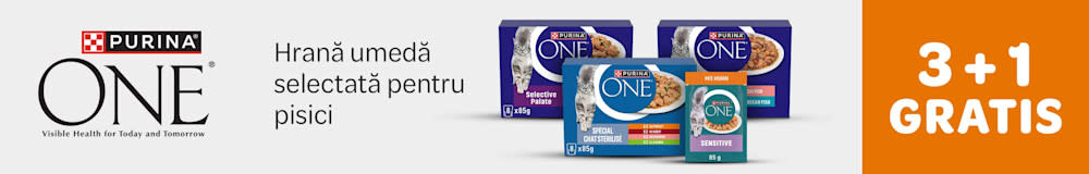 Purina ONE. Hrană umedă selectată pentru pisici. 3+1 GRATIS. 