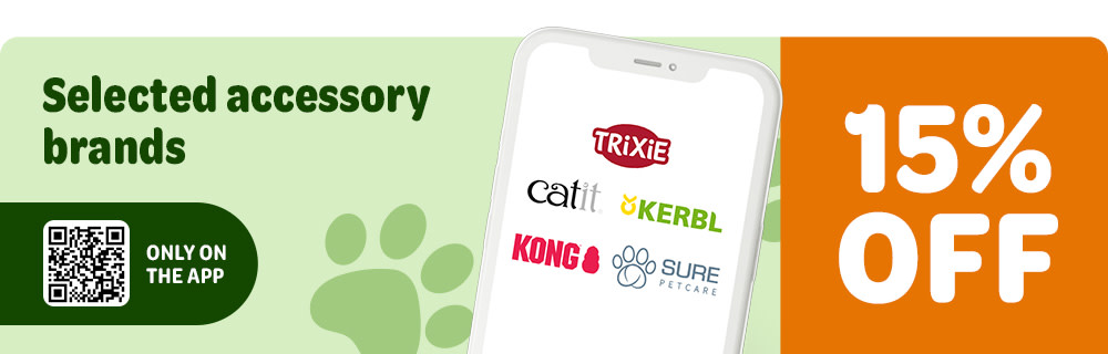 15% off selected accessory brands: only on the app