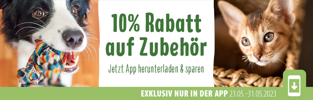 10% Rabatt auf Zubehör beim Kauf über die zooplus-App