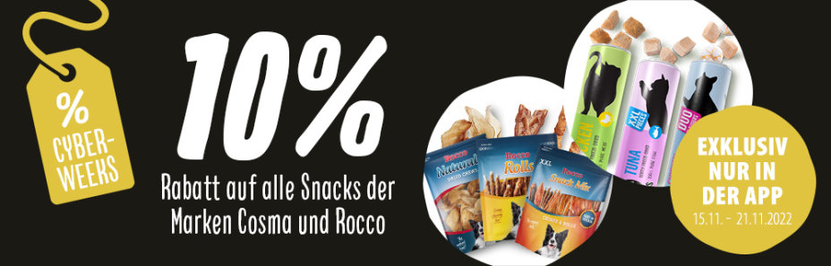 10% Rabatt auf Cosma & Rocco Snacks in der App