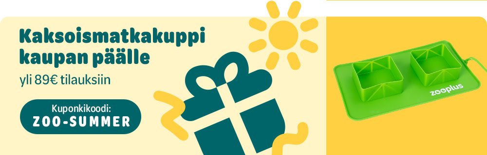 Kaksoismatkakuppi kaupan päälle yli 89€ tilauksiin. Kuponkikoodi: ZOO-SUMMER.