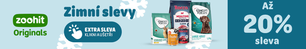zoohit Originals. Zimní slevy. Až 20% sleva. Extra sleva - klikni a ušetři.