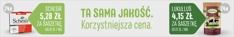 Ta sama jakość. Korzystniejsza cena. Lukullus, karma mokra dla psa.