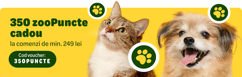 350 zooPuncte extra la orice comandă de min. 199 lei + livrare gratuită, dacă aplici codul 350PUNCTE în coș