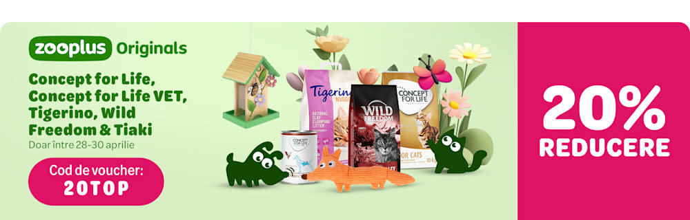 20% REDUCERE. Concept for Life. Concept for Life VET, Tigerino, Wild Freedom & Tiaki. Cod de voucher: 20TOP