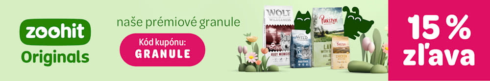 zoohit Originals. Naše prémiové granule. Kód kupónu: GRANULE. Zľava 15 %