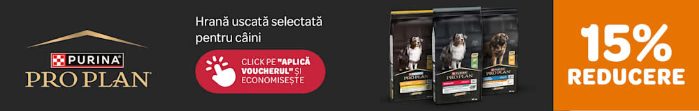 15% reducere la Purina Pro Plan hrană uscată pentru câini