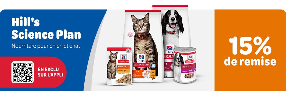 En exclu sur l'appli: 15% de remise sur Hill's Science Plan nourriture pour chien et chat