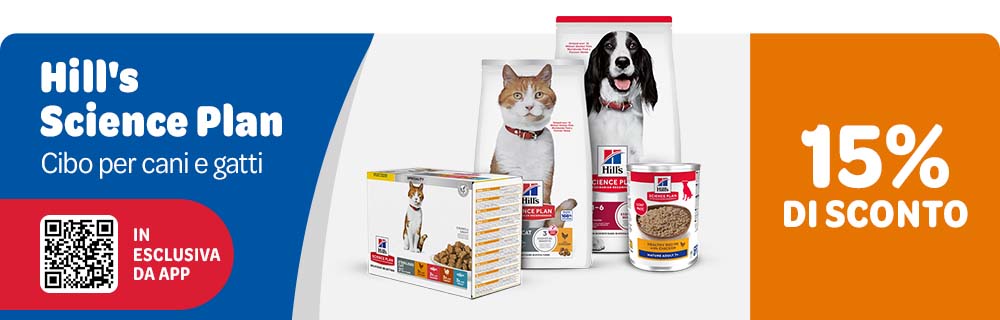 15% di sconto da App sui prodotti HILL'S SCIENCE PLAN.