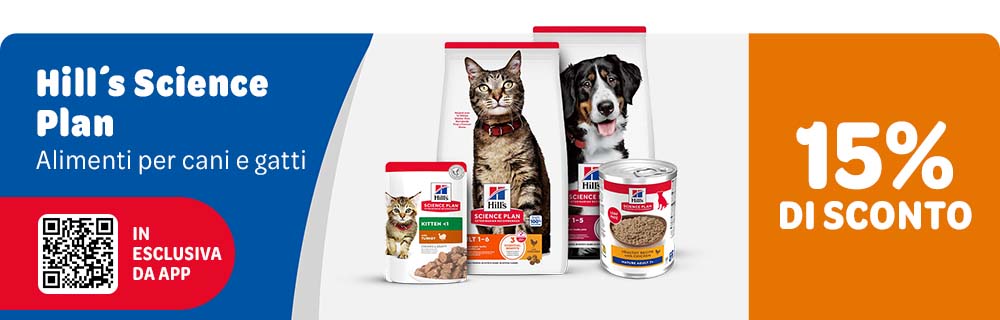 15% di sconto da App sui prodotti HILL'S SCIENCE PLAN.