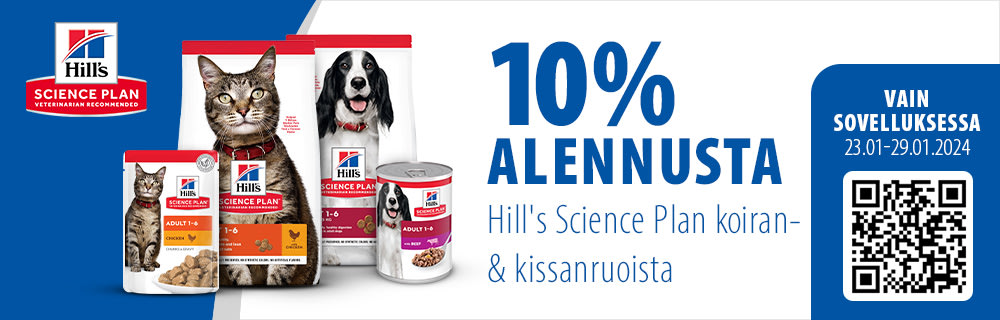 10 % alennusta Hill's Science Plan -ruoista zooplus-sovelluksella!