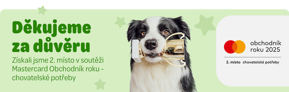 Děkujeme za důvěru Získali jsme 2. místo v soutěži Mastercard Obchodník roku - chovatelské potřeby