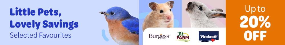 Up to 20% off selected small pet and bird products