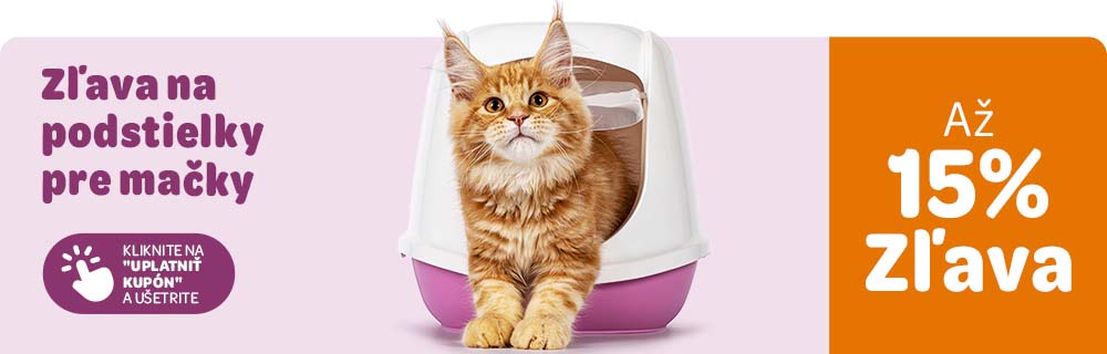 Až 15% zľava na podstielky pre mačky. Kliknite na "Uplatniť kupón" a ušetrite