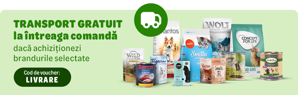 Transport gratuit la întreaga comandă dacă achiziționezi brandurile selectate. Cod de voucher: LIVRARE