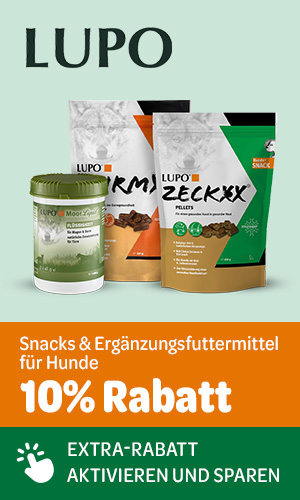 10% Rabatt auf LUPO Snacks & Ergänzungsfuttermittel für Hunde. Extra-Rabatt aktivieren und sparen.